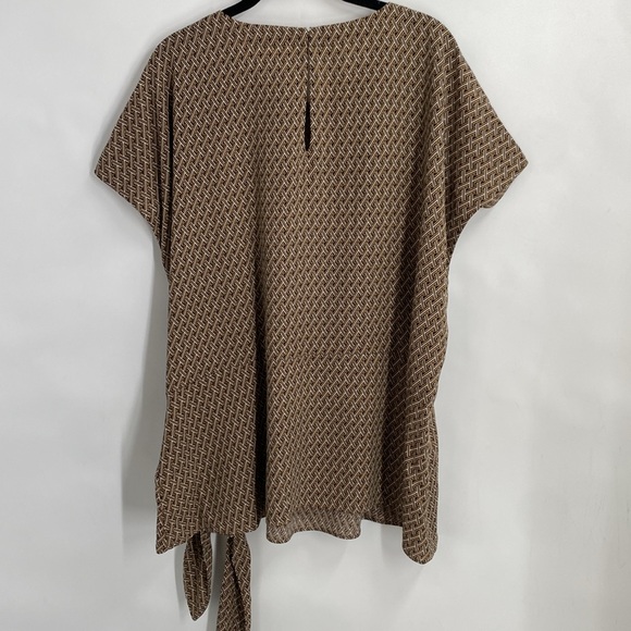 Michael Kors All Over Logo Print Front Tie Tunic Top Casual Plus Size 2X - Picture 8 of 10